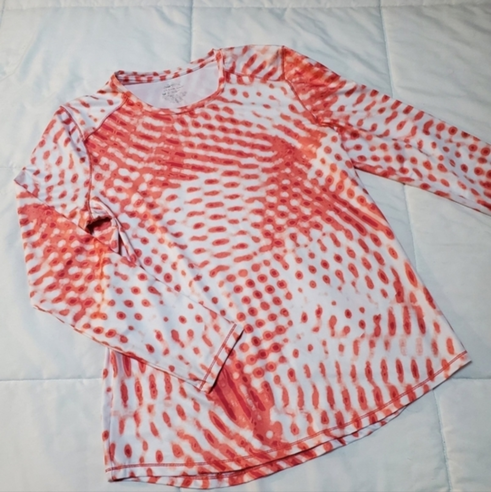 Womens Silverbait fishing‎ shirt. Size large. Long sleeve. White pink. Like New.